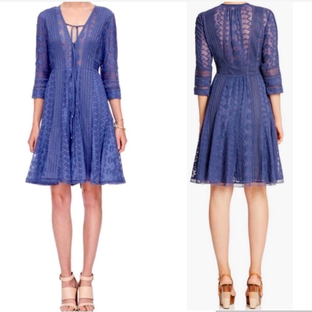 NWT Rebecca Taylor Embroidered Silk Dress